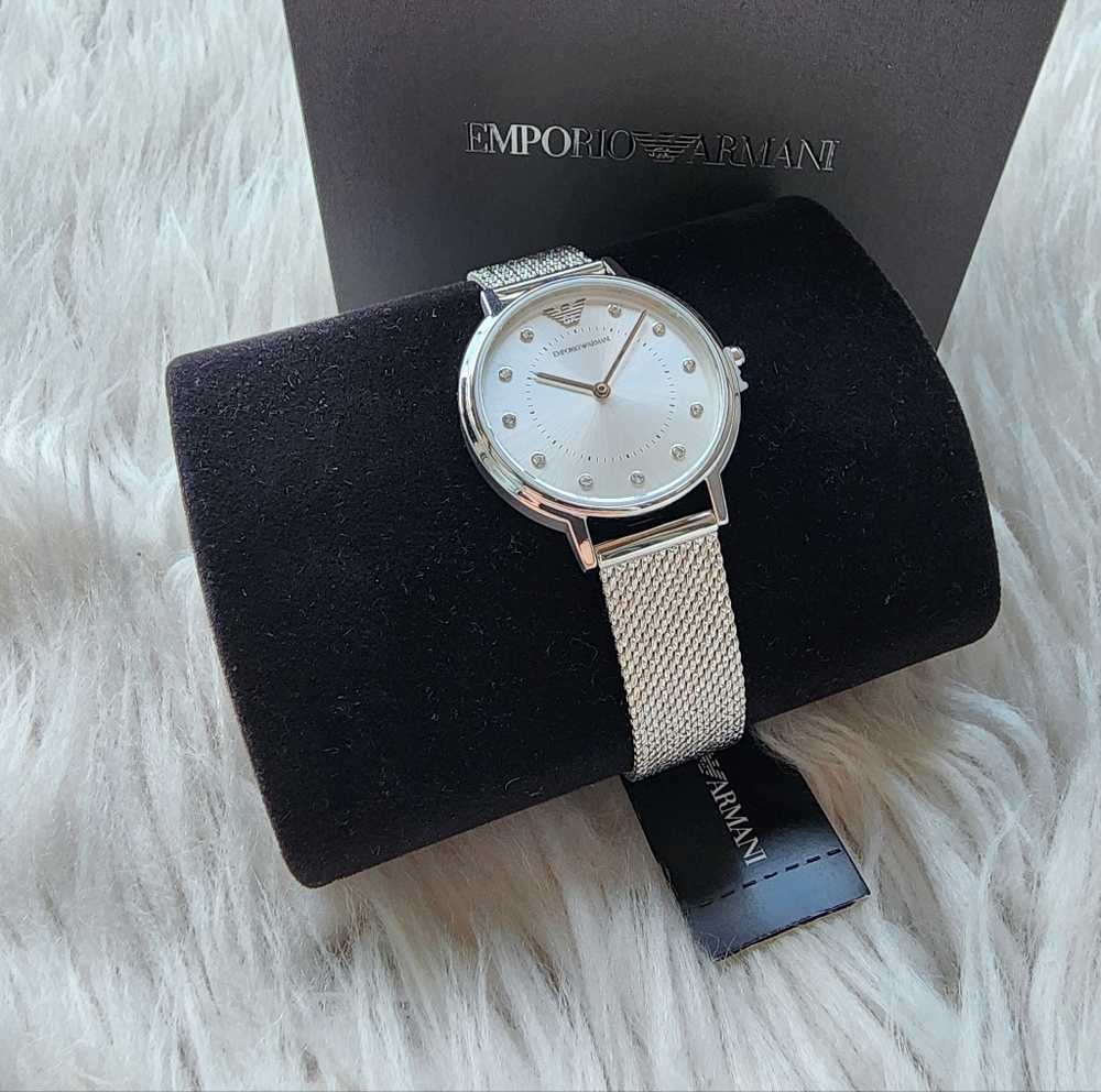 Emporio Armani Original Brand New Silver Women's Watch - Picture 8 of 13